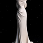 Elegant Satin One-Shoulder Mermaid Draped  Wedding Dress DP7673