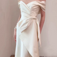 Elegant Cream Off-the-Shoulder Satin Mermaid Wedding Dress DP7674