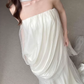Elegant Ivory Halter Neck Sheer Tulle Ruched Mermaid Wedding Dress DP7677