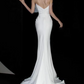 Vintage White Satin Off-the-Shoulder Bow Mermaid Wedding Dress DP7680