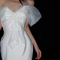Vintage White Satin Off-the-Shoulder Bow Mermaid Wedding Dress DP7680