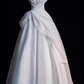 Vintage Ivory Satin  A-Line Ruffled Wedding Dress DP7684