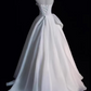 Vintage Ivory Satin  A-Line Ruffled Wedding Dress DP7684