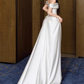 Elegant Satin Off-Shoulder Sheath Ruched Wedding Dress DP7691