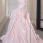 Vintage Pink Satin One-Shoulder Ruched Sweet 16 Dresses Princess Ball Gown DP7707
