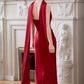 Elegant Crimson Satin One-Shoulder Mermaid Prom Dress DP7712