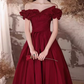 Vintage Burgundy Off-Shoulder Ruffled Sweet 16 Quinceanera Ball Gown DP7715