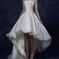 Elegant Ivory Satin 3D Floral Applique Strapless A-Line Wedding Dress DP7745