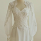 Elegant White Chiffon A-Line Lace Long Sleeve Wedding Dress DP7748