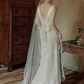 Vintage Ivory Satin Sheath Deep V-Neck Wedding Dress DP7753