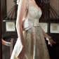 Vintage Beige Floral Print A-Line Midi Cocktail Gown Sweetheart Belted Formal Prom Dress DP7792