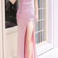 Elegant Mermaid Evening Gown Sequin Sweetheart High Slit Prom Dress DP7807