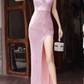 Elegant Mermaid Evening Gown Sequin Sweetheart High Slit Prom Dress DP7807