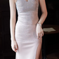 Elegant Sparkling Light Pink Sequin Sheath Evening Gown Spaghetti Straps Sweetheart High Slit Prom Dress DP7823