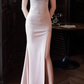 Elegant Sparkling Light Pink Sequin Sheath Evening Gown Spaghetti Straps Sweetheart High Slit Prom Dress DP7823