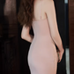 Elegant Sparkling Light Pink Sequin Sheath Evening Gown Spaghetti Straps Sweetheart High Slit Prom Dress DP7823