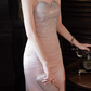 Elegant Sparkling Light Pink Sequin Sheath Evening Gown Spaghetti Straps Sweetheart High Slit Prom Dress DP7823