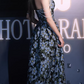 Elegant Floral Print Strapless Evening Gown Pearl-Accented Formal Prom Dress DP7825