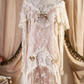 Glamorous Edwardian Ivory Lace Wedding Gown High Neck Ruffled Bohemian Bridal Dress with Floral Appliqués DP7843