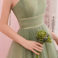 Beautiful Spaghetti Strap A-Line Midi Dress Tiered Tulle Formal Gown for Bridal Shower & Garden Party DP7850
