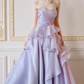 Romantic Lilac Prom Dress Sweetheart Ruffle Strapless Sweet 15 Quinceanera Ball Gown DP7859