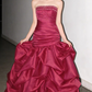 Beautiful Burgundy Strapless Mermaid Prom Dress Beaded Bodice Ruffled Evening Gown DP7863