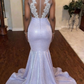 Glamorous Lavender Glitter Mermaid Prom Dress with Beaded Bodice DS4793