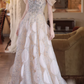 Elegant Champagne Sequin Off-the-Shoulder Evening Gown DP7898
