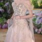 Elegant Champagne Sequin Off-the-Shoulder Evening Gown DP7898