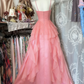 Vintage Pink Spaghetti Strap Ruffled A-Line Prom Dress DP7956
