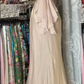 Vintage Champagne Spaghetti Strap Ruffled Mermaid Prom Dress DP7957