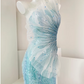 Chic Ombre Blue One-Shoulder Sequin Evening Gown Tulle Mermaid Prom Dress DP7969
