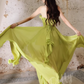 Chic Lime Green Strapless Ruffled Chiffon Prom Dress DP7970