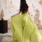 Chic Lime Green Strapless Ruffled Chiffon Prom Dress DP7970