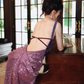 Sparkling Purple Sequin V-Neck Gown Spaghetti Straps & Slit Prom Dress DP7975