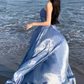 Luxury Elegant Blue Strapless Layered Evening Gown DP7981