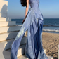 Luxury Elegant Blue Strapless Layered Evening Gown DP7981