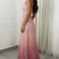 Vintage Pink Halter Neck Sequin A-Line Evening Gown DP7983