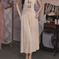 Vintage Pink Velvet Midi Gown 3D Floral Applique Ruching Evening Gown DP8004