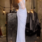 Glamorous Pink Strapless Corset Gown Beaded Sheer High Slit Prom Dress DP8048