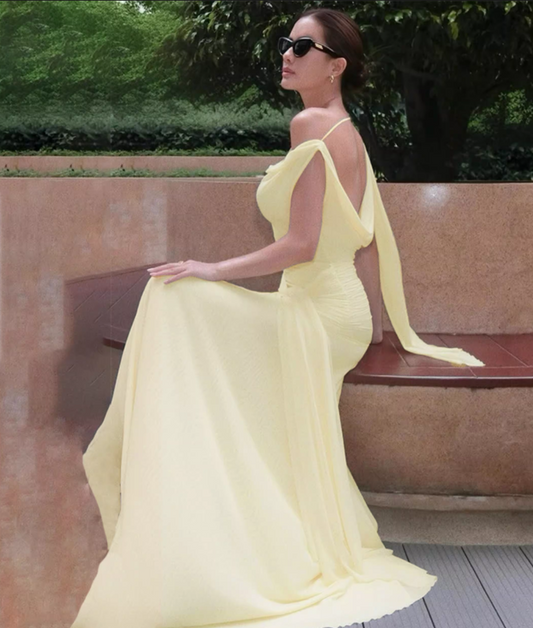 Elegant Burgundy Draped Cowl Neck Backless Maxi Prom Gown Evening Dress DP8054