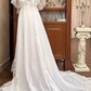 Vintage Ivory Lace Tulle High Neck & Puff Sleeves A-Line Wedding Dress DP8064
