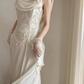 Vintage Ivory Lace Cowl Neck Sleeveless A-Line Wedding Dress DP8066