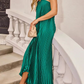 Vintage Strapless Pleated Satin A-Line Evening Dress DP8104