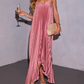 Vintage Strapless Pleated Satin A-Line Evening Dress DP8104