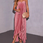 Vintage Strapless Pleated Satin A-Line Evening Dress DP8104