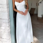 Cute Spaghetti Strap Maxi Dress Tie Front A-Line Prom Dress DP8207
