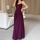 Vintage Spaghetti Strap Maxi Prom Dress Ruched High Slit Cocktail Party DP8238