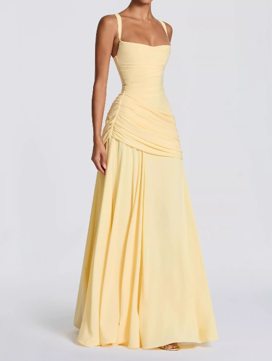 Elegant Sleeveless Ruched A-Line Bridesmaid Dress DP8239