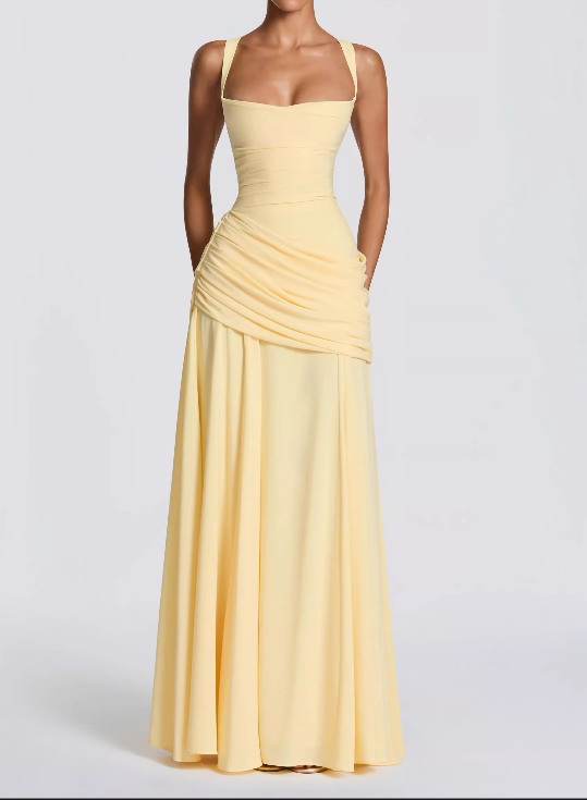 Elegant Sleeveless Ruched A-Line Bridesmaid Dress DP8239